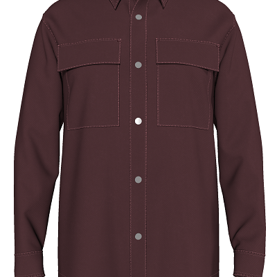 M-UNBUTTONED-077506T_TEST RUN_TWILL LAYERING JKT_BURGUNDY WINE_Front-min